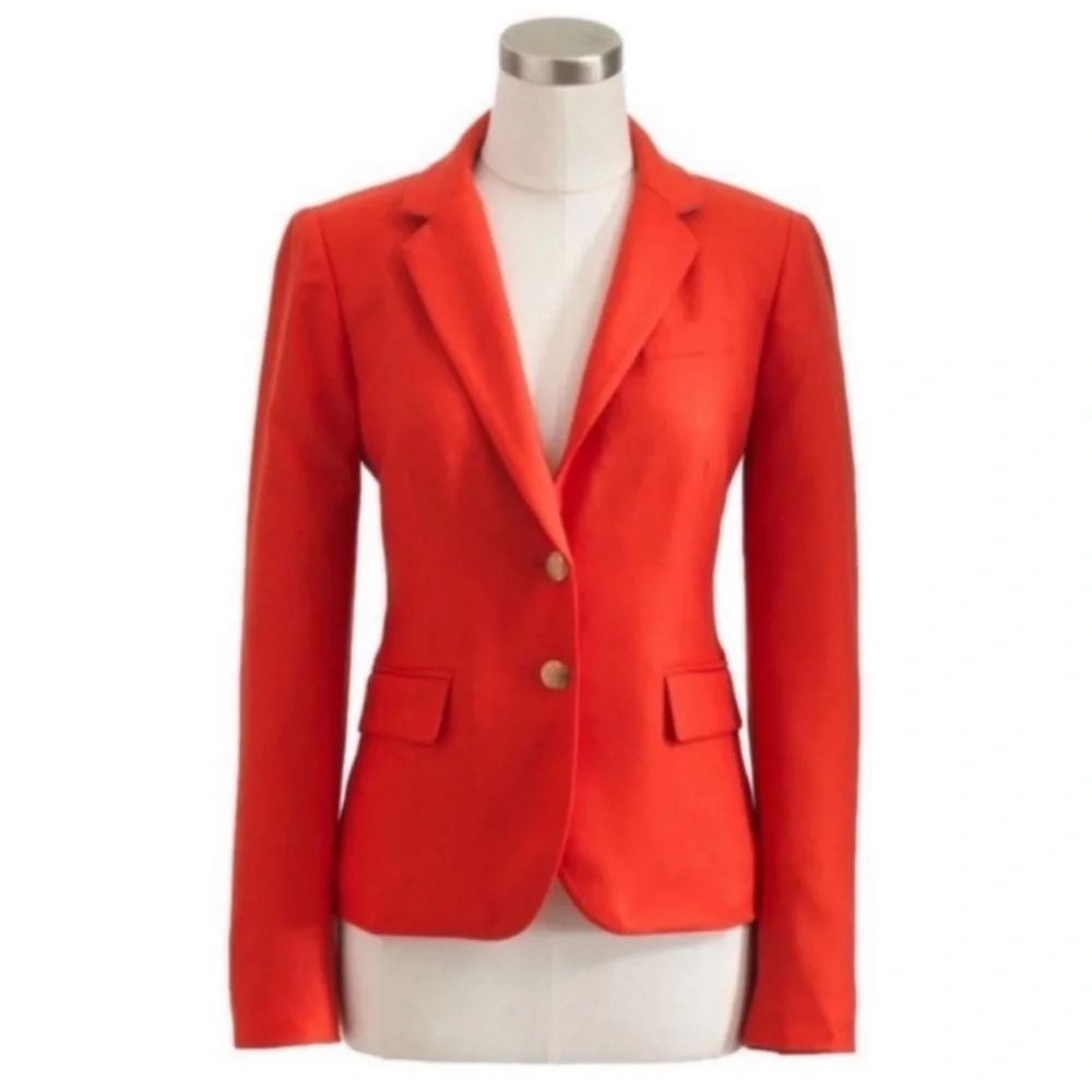 J.Crew Original Schoolboy Blazer Classic Jacket in Orange Style 92480 Size 12